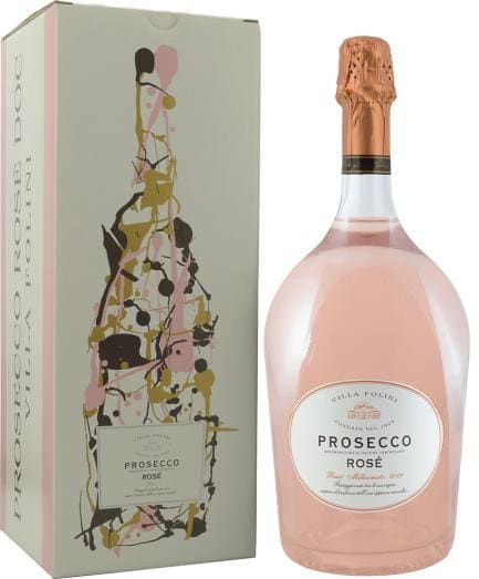 Villa Folini Prosecco Spumante Rosé Brut Millesimato Magnum Bottle With Box, DOC Prosecco Rosato, Tenimenti Civa